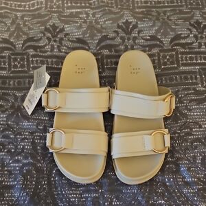 A New Dayy Cream Double Strap Marcy Sandals
